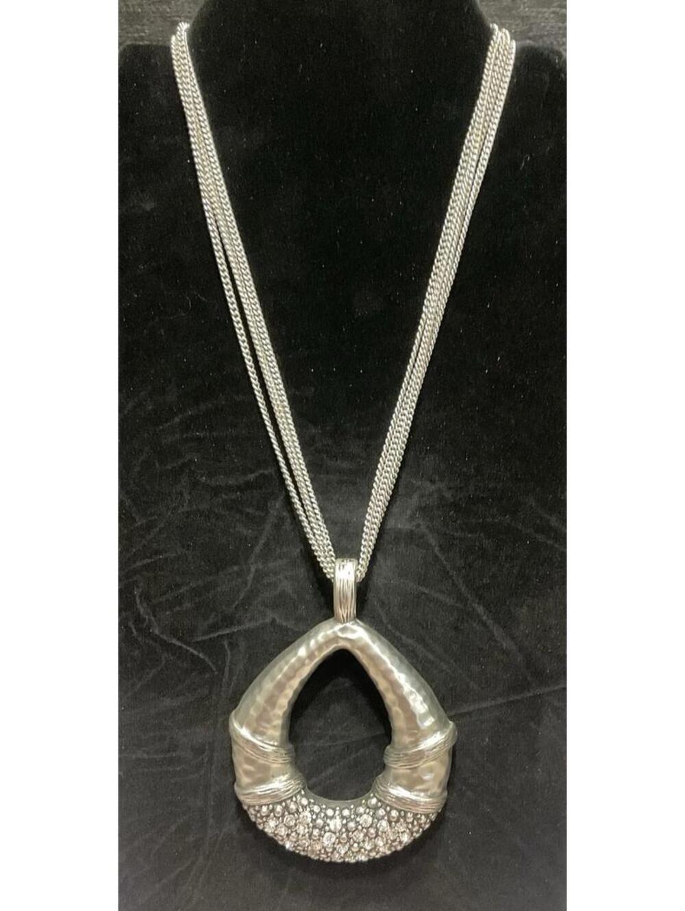 NWT Premier Designs 4 Strand Silver Tone Necklace W/magnetic Clasp #1090